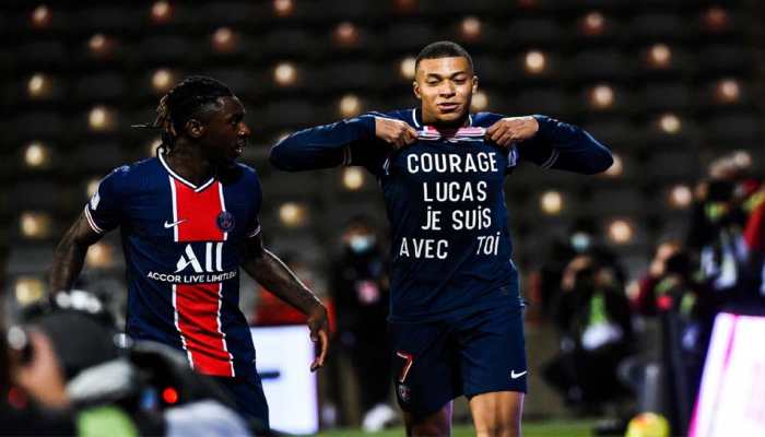 Kylian Mbappe strikes twice as PSG beat 10-man Nimes to top Ligue 1