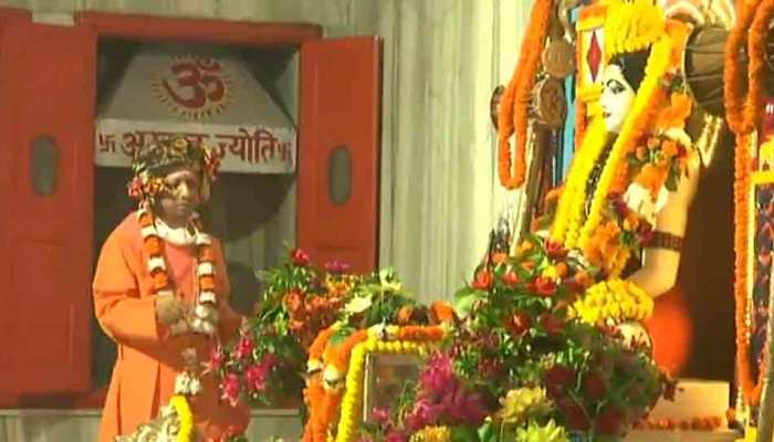 Vijayadashami 2020: UP CM Yogi Adityanath performs 'Kanya pujan' at Gorakhnath temple