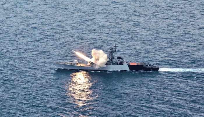 Navy Warship INS Kora fires anti-ship missile at &#039;maximum range&#039;, hits target with accuracy