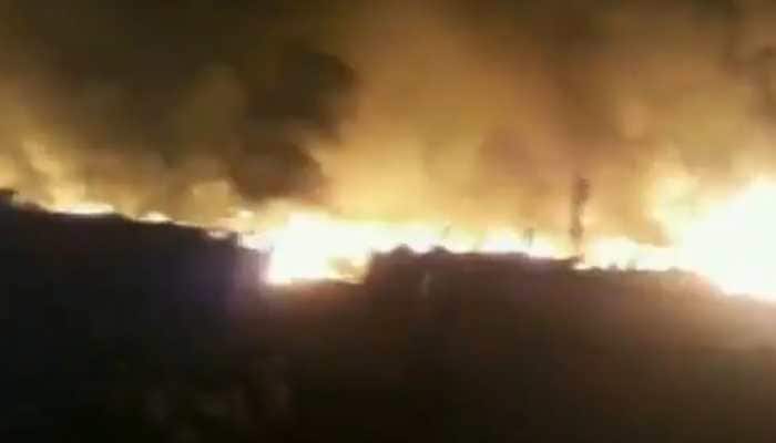 Massive fire breaks out at slum area in Ghaziabad&#039;s Sikandarpur, rescue operation underway; watch