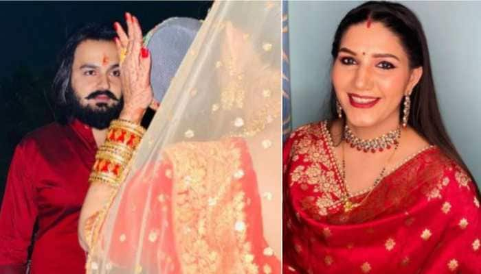 On Karwa Chauth, Sapna Choudhary shares first pics with husband Veer Sahu - Check out!