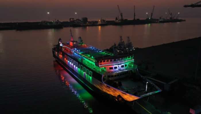 PM Narendra Modi flags off Ro-Pax ferry service between Hazira and Ghogha in Gujarat