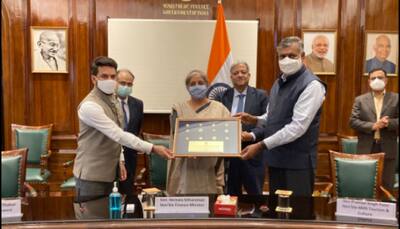 FM Sitharaman hands over coins of ancient, medieval period to Prahlad Singh Patel