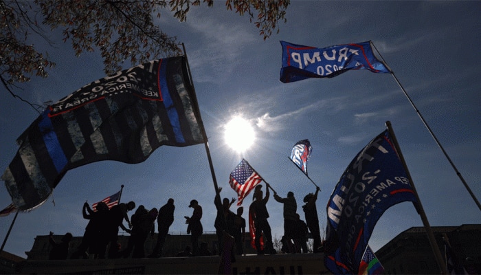 Donald Trump&#039;s supporters take to the streets of  Washington demanding &#039;four more years&#039;