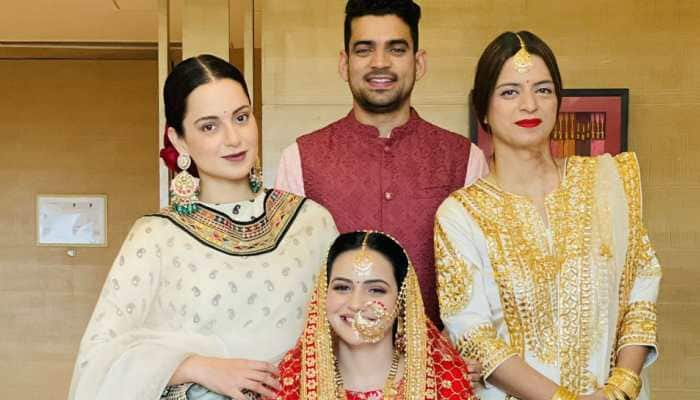 Kangana Ranaut welcomes &#039;devi&#039; home on Diwali after brother Aksht&#039;s wedding