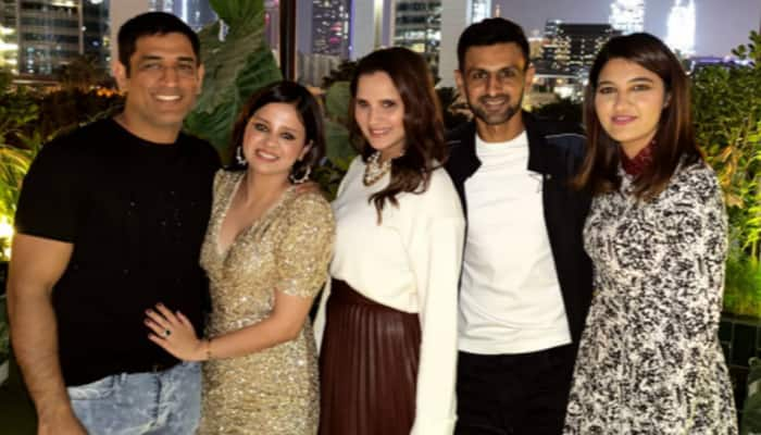 MS Dhoni celebrates wife Sakshi&#039;s 32nd birthday with Sania Mirza, Shoaib Malik in Dubai