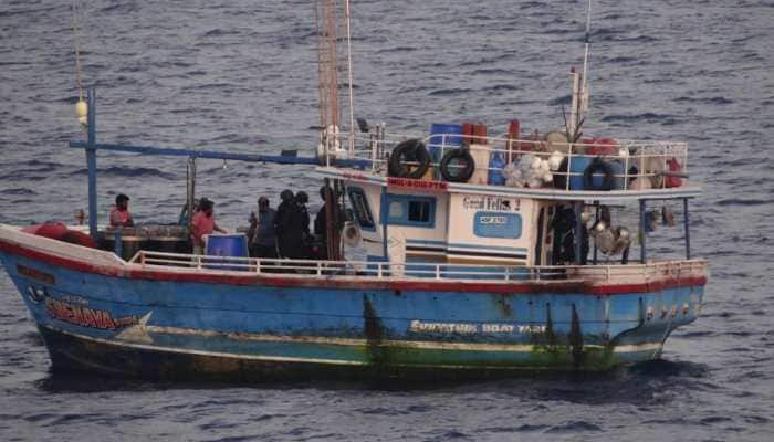 Indian Coast Guard seizes Sri Lankan boat with 100 kg heroin, arrests six crew members