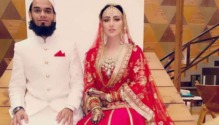 Sana Khan&#039;s husband Anas Sayied shares romantic note for her with wedding pic: Thank you for being in my life 