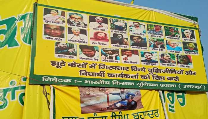 Posters, banners demanding release of Umar Khalid, Sharjeel Imam put up during farmers’ protest