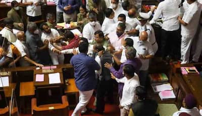 Massive chaos inside Karnataka Legislative Council, Deputy Chairman forcibly evicted from seat by Congress leaders