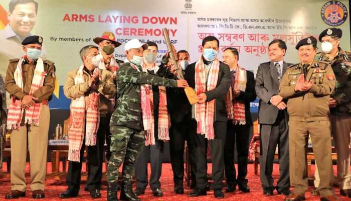 Assam: 64 members of four militant groups surrender before CM Sarbananda Sonowal