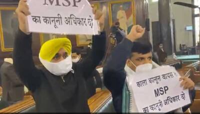 AAP members Sanjay Singh, Bhagwant Mann raise slogans in Parliament, ask PM Narendra Modi to repeal new farm laws