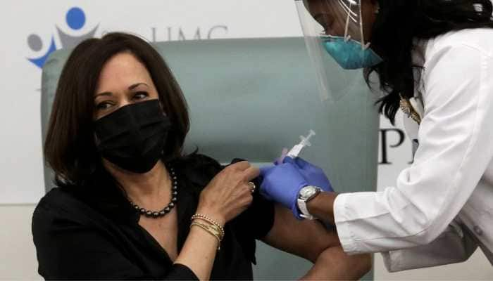 US Vice President-elect Kamala Harris receives COVID-19 shot