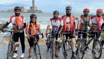 Indian para cyclists complete cycle ride from Kashmir to Kanyakumari