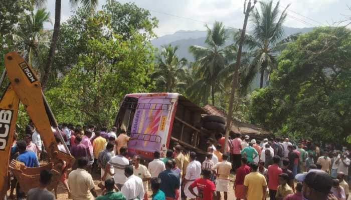 Wedding bus from Karnataka falls on house in Kerala&#039;s Kasaragod, 6 killed