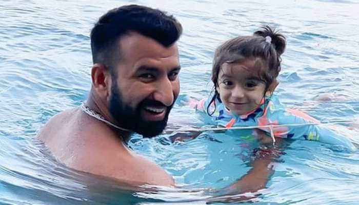 Cheteshwar Pujara&#039;s daughter comes up with unique remedy for daddy&#039;s Brisbane blows