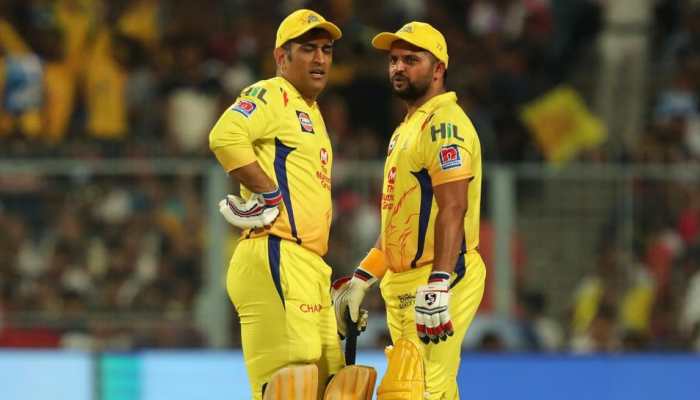 Chennai Super Kings skipper MS Dhoni (left) and Suresh Raina. (Source: Twitter)