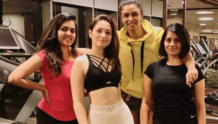 Tamannaah Bhatia prefers group workout; says &#039;Empowered women, empower women&#039;