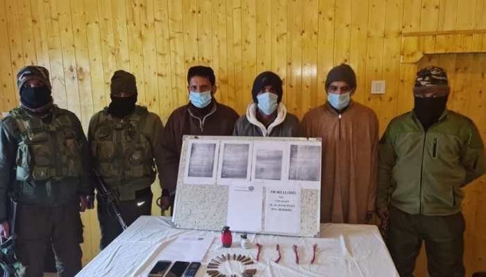 3 LeT terrorist associates arrested in J&amp;K's Budgam; 2 hand grenades, four detonators recovered