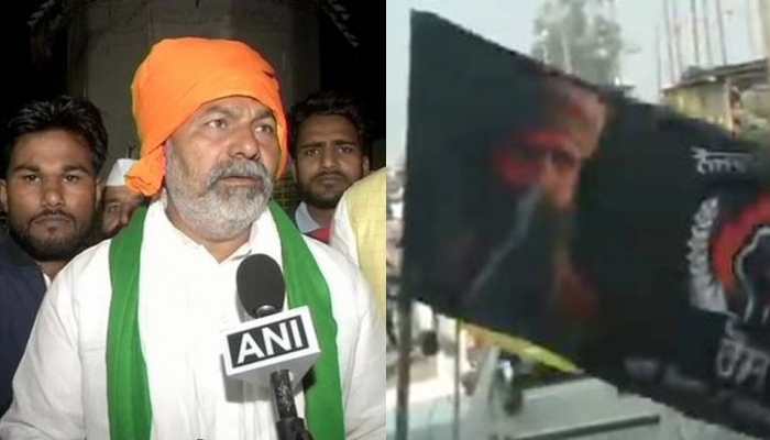 It was banned, will talk to locals: Tikait on Bhindranwale&#039;s flag seen during &#039;chakka jam&#039;