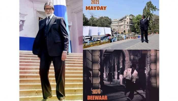 Amitabh Bachchan gets nostalgic on &#039;Mayday&#039; set, shares glimpse of shoot along with throwback from &#039;Deewaar&#039;