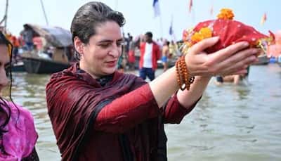 Priyanka Gandhi takes holy dip in Allahabad on Mauni Amavasya
