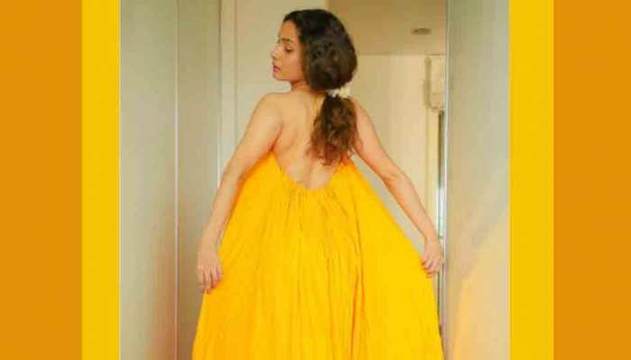 After dancing to Madhuri Dixit&#039;s Dhak Dhak track, Ankita Lokhande flaunts flawless skin in yellow backless dress 