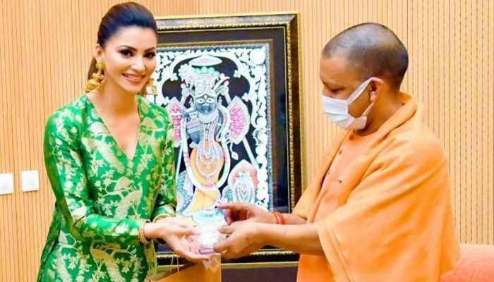 Urvashi Rautela meets Uttar Pradesh Chief Minister Yogi Adityanath during Inspector Avinash shoot in Lucknow- In Pics