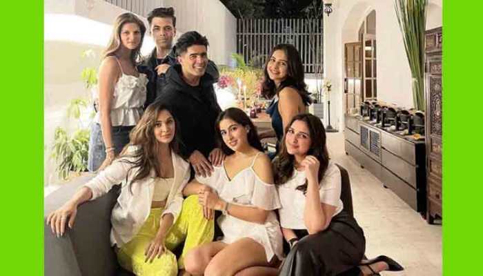 Karan Johar attends Manish Malhotra's bash, shares 'pawri' pic with Sara Ali Khan, Kiara Advani, Rakul Preet