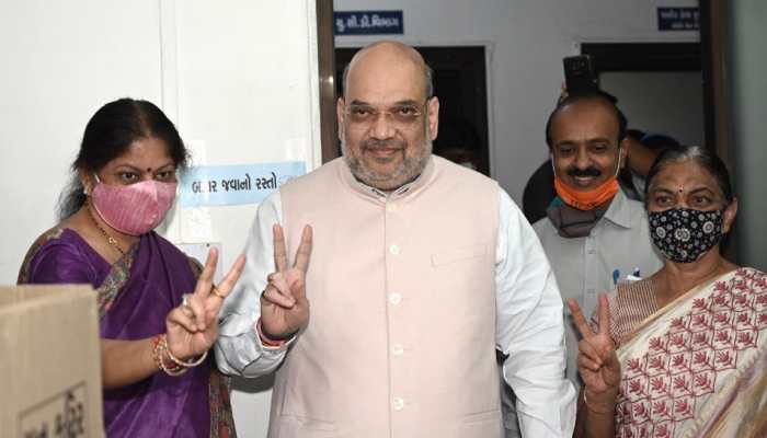 Gujarat Municipal Election 2021: Amit Shah casts his vote in Ahmedabad, exudes confidence of BJP&#039;s victory