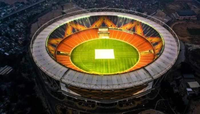 Aerial view of Sardar Patel Stadium in Motera, Ahmedabad, which will host the third Test between India and England. (Source: Twitter)