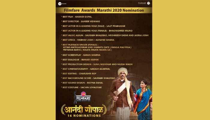 Zee Studios ‘Anandi Gopal’ bags 16 nominations at the eminent Filmfare Awards Marathi 2020