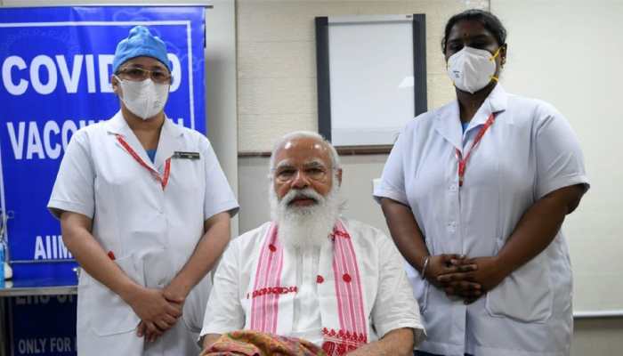 PM Narendra Modi vaccine shot