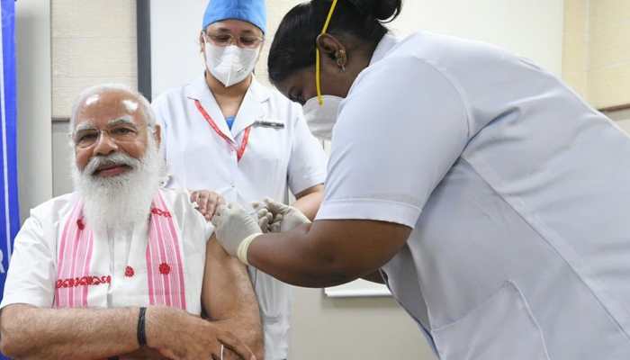 &#039;Laga bhi di, pata hi nahi chala&#039;: PM Narendra Modi after taking first dose of COVID-19 vaccine