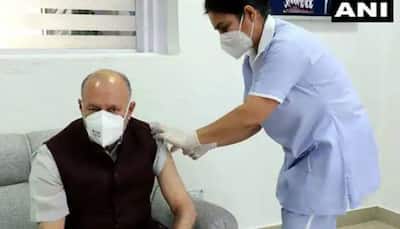 Delhi Lieutenant Governor Anil Baijal takes the first dose of the COVID-19 vaccine