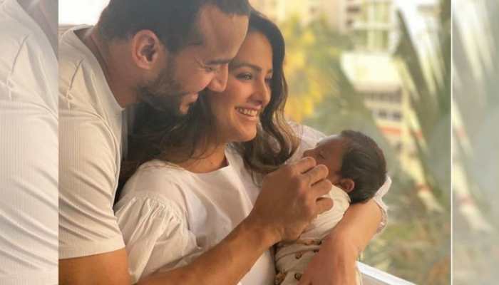 Anita Hassanandani, husband Rohit Reddy ring in newborn Aaravv Reddy’s one month birthday with ‘Pawri Ho Rahi’ video