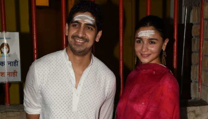 Alia Bhatt, Ayan Mukerji don ethnic wear, visit Shiva-Parvati temple on Maha Shivratri, flash smiles for shutterbugs - In Pics