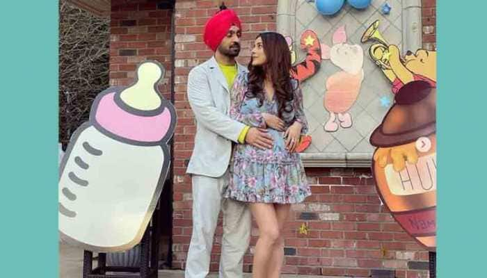 Shehnaaz Gill flaunts baby bump, shares BTS photo with Diljit Dosanjh from Honsla Rakh sets 