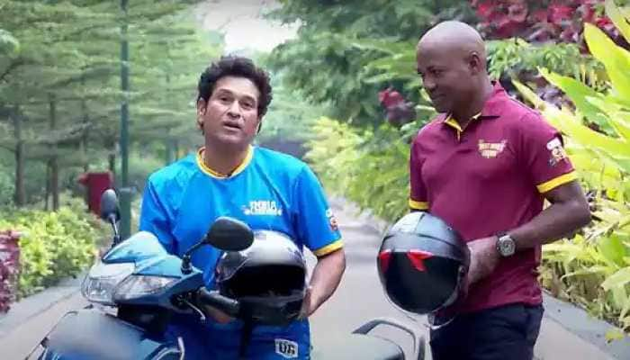 Road Safety World Series: Batting legends Sachin Tendulkar, Brian Lara enjoy scooty ride to raise awareness