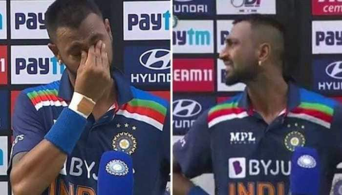 Ind vs Eng 1st ODI: Krunal Pandya breaks down in tears while remembering his dad, watch video