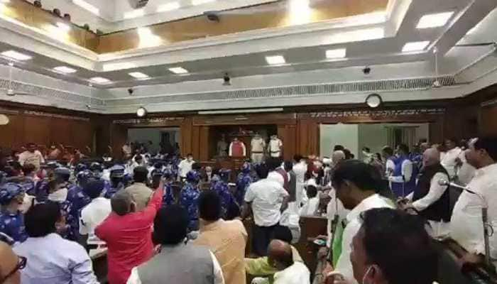 High drama in Bihar Assembly after Opposition MLAs create ruckus over police bill, lathi-charged