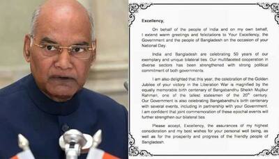 President Ram Nath Kovind extends greetings to Bangladesh on 50th Independence Day