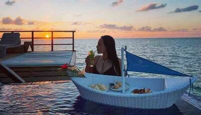 Sonakshi Sinha sips on a drink, enjoys breakfast in black swimwear in throwback photo from Maldives