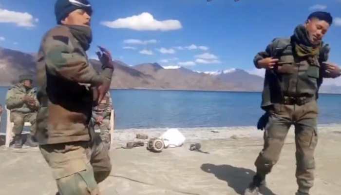 Indian Army jawans dance to peppy track at Pangong Tso lake, Netizens heap love - Watch