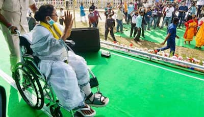 Bengal CM Mamata Banerjee seen shaking injured leg, sparks war of words with BJP: Watch