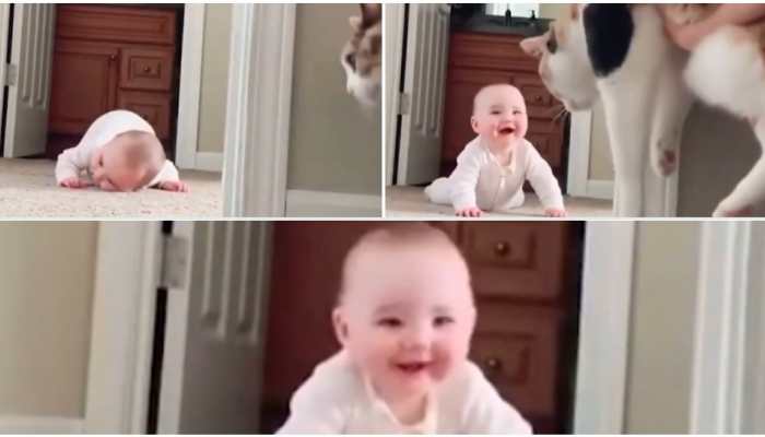 Lighten up your mood watching this cute kid who can&#039;t get over his cat