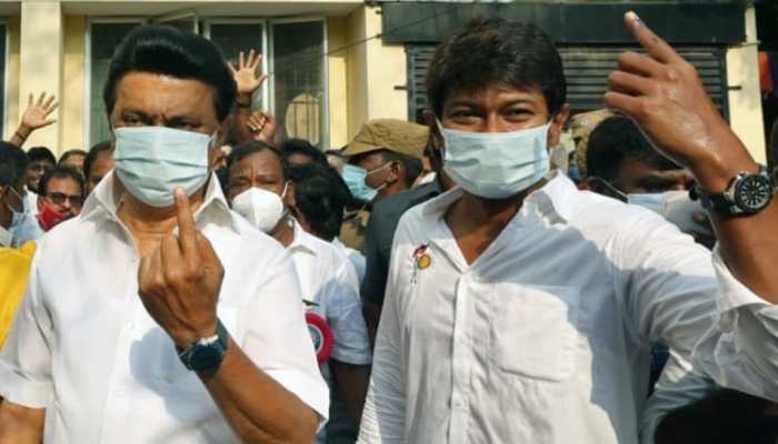 AIADMK leader files complaint against MK Stalin's son for sporting party logo while casting vote
