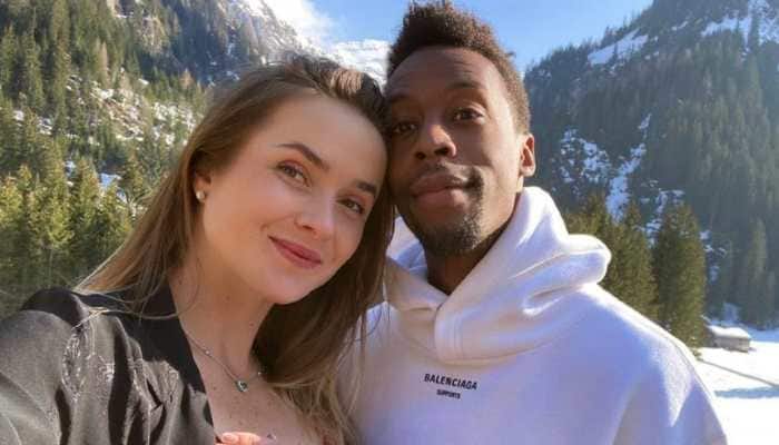 Ukraine's tennis star Elina Svitolina (left) with her fiance and tennis player Gael Monfils from France. (Source: Twitter) 