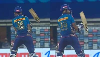 IPL 2021: RCB’s 6-feet-8-inch tall pacer Kyle Jamieson breaks MI all-rounder Krunal Pandya’s bat into two - WATCH