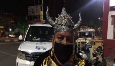 Indore Policeman dresses as 'Yamraj' to spread awareness about COVID-19